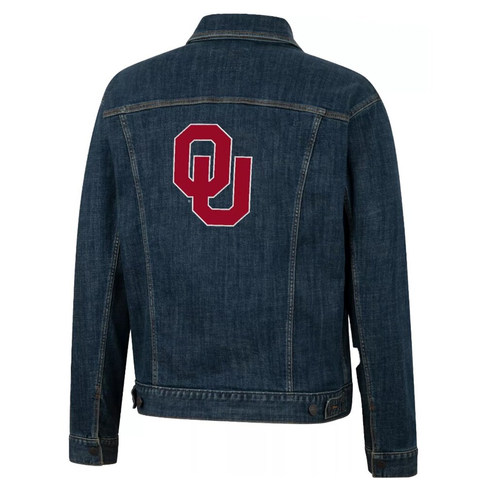 OU Sooners Jacket Men's XL Blue Denim Collegiate Wranger Retro [ New with Tags] - Picture 2 of 3